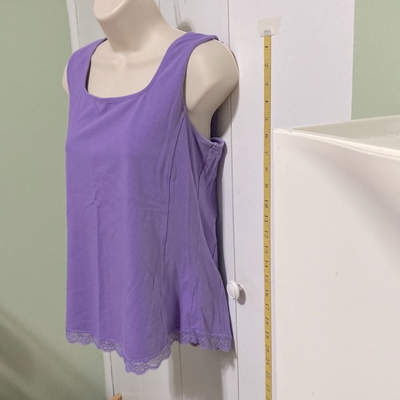 COLDWATER CREEK Camisole Tank Top Purple Lilac Stretch Lace Women Medium 10 12 - Picture 4 of 16